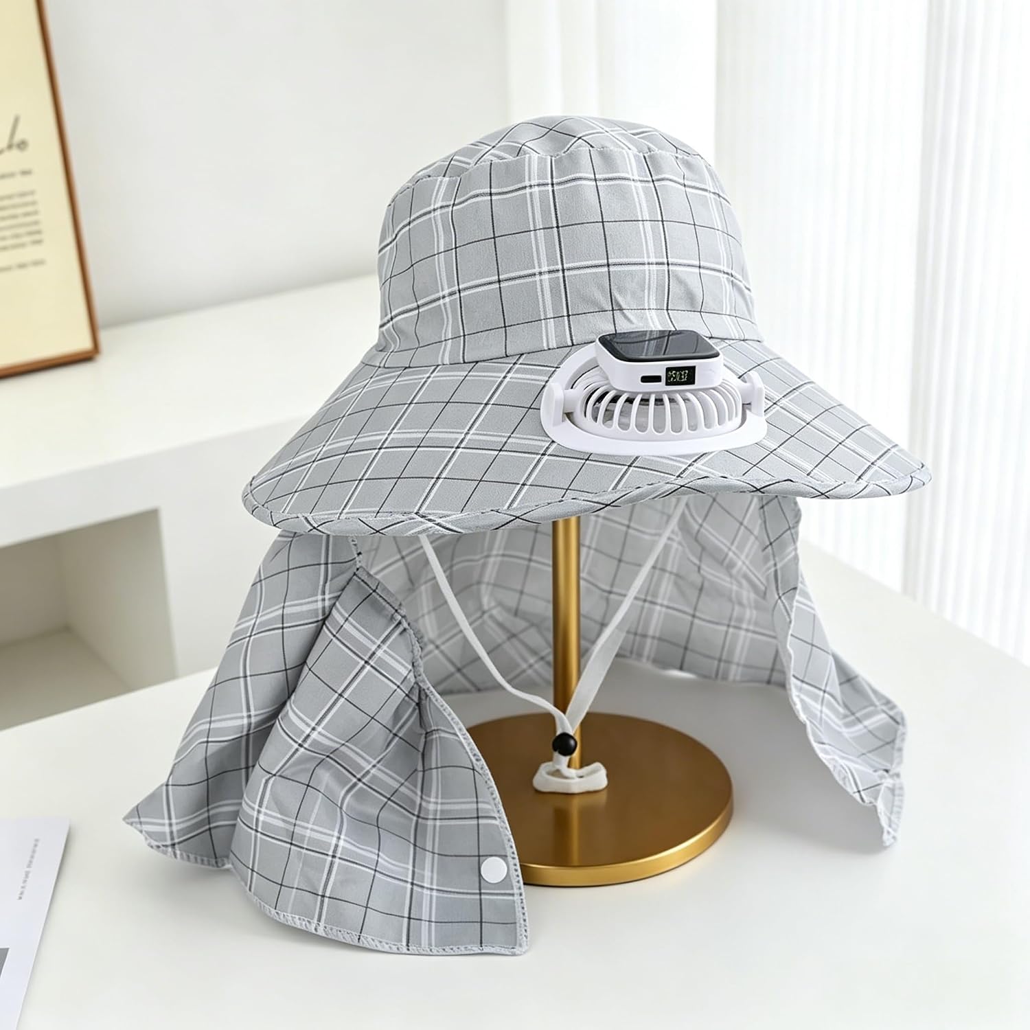 1PC Solar Power Neck Guard Fan - огляд і ціна Fishing Hat