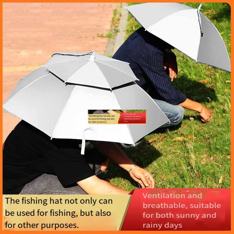Umbrella hat Head-mounted doub - огляд і ціна Fishing Hat